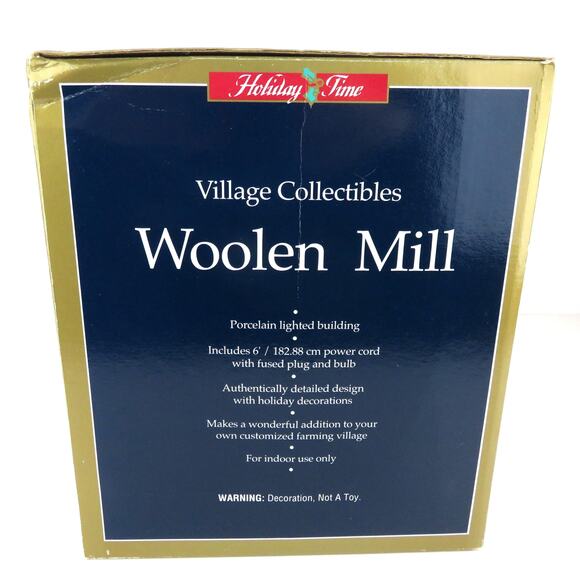 Holiday Time Woolen Mill Porcelain Lighted Building Village Collectible 2000 - Picture 13 of 14